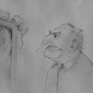 Artist sees a rat destroying his work.