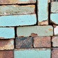 Pile of bricks, shades of blue