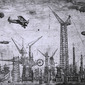 Industrial Landscape with Flying War Machines