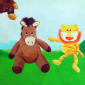 monkey donkey and lion