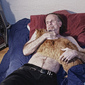 David Fine with Orange Cat