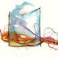 ''Light box' - abstract watercolor on paper