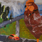 Giant red chicken attacks Canberra!