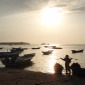 Seaweed Farmer at Sunset