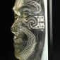 Maori Moko ~ Maori, New Zealand,  Slumped, Carved & Acid-Etched Glass/Brushed Aluminum/Steel, 72 x 50 x 20", 2009