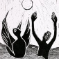Bird and Man in the Sea