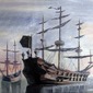Ship ''De  Liefde '' near the coast of Kyushu in 1600
