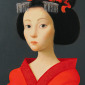 Geisha in red dress