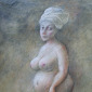 Nude in a white turban