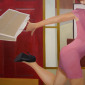 Lady In Pink Moon Dress As Used By The Beckham; Heidi Klum Or Grace Kelly Hairdo; And Her Manolos