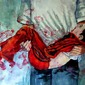 Palestinian, carriing his killed child.