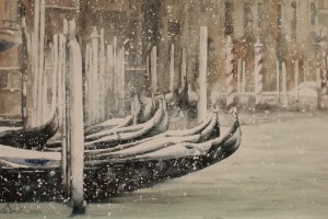 La beauté gelée - Gondoles sur le Grand Canal à Venise Paul Dmoch