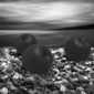 Apples on beach
