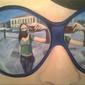 The reflection from the sunglasses of my friend