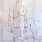 Seated figure - Drawn with Left Foot and Right Foot
