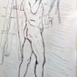 Standing Figure Drawing - Drawn with Right and Left Foot