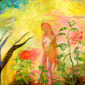 Woman and Big Flowers