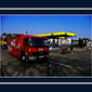 red truck on street