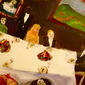 Kofi Annan answering a question during a dinner in Oxford...